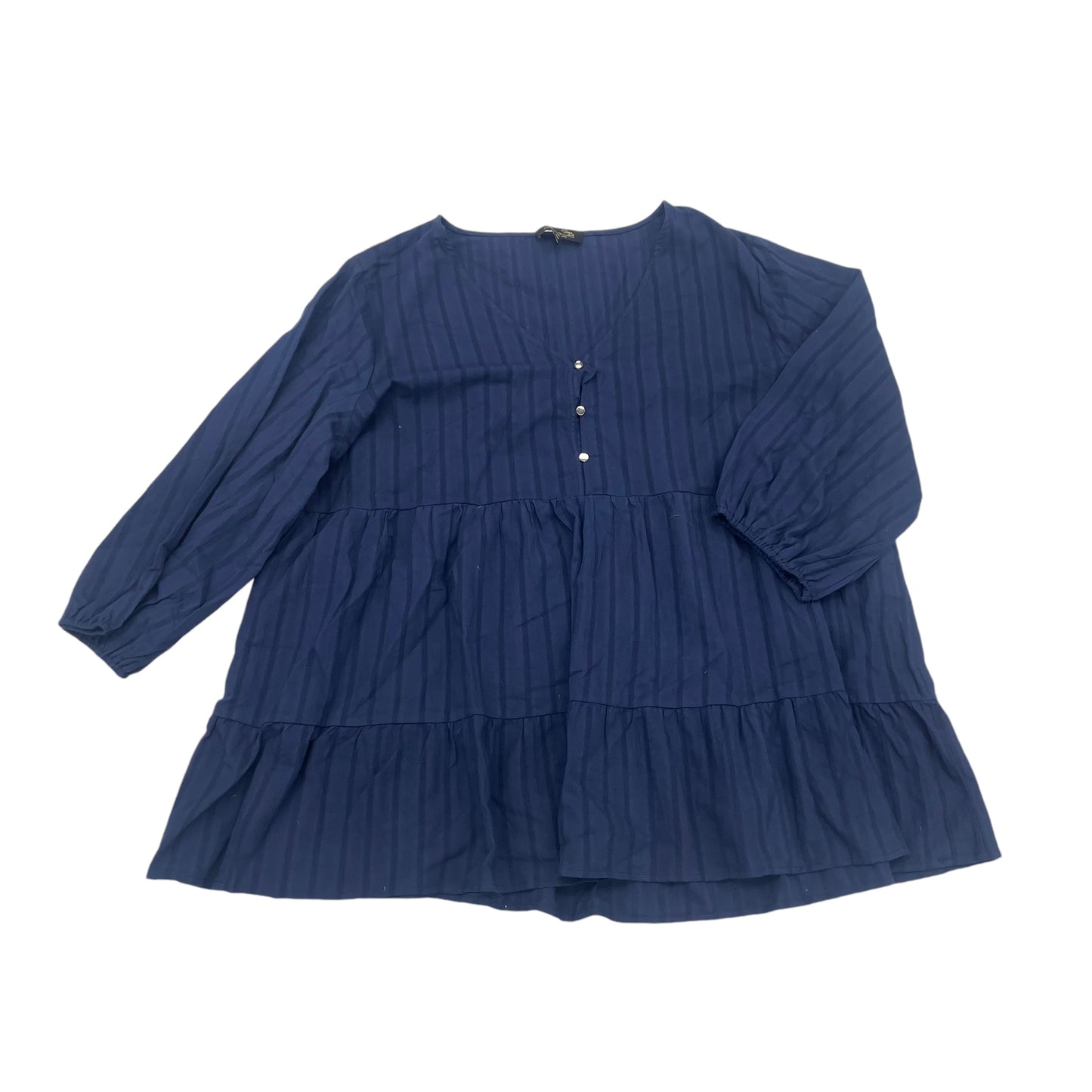 Top Ls By Suzanne Betro In Navy, Size:2X