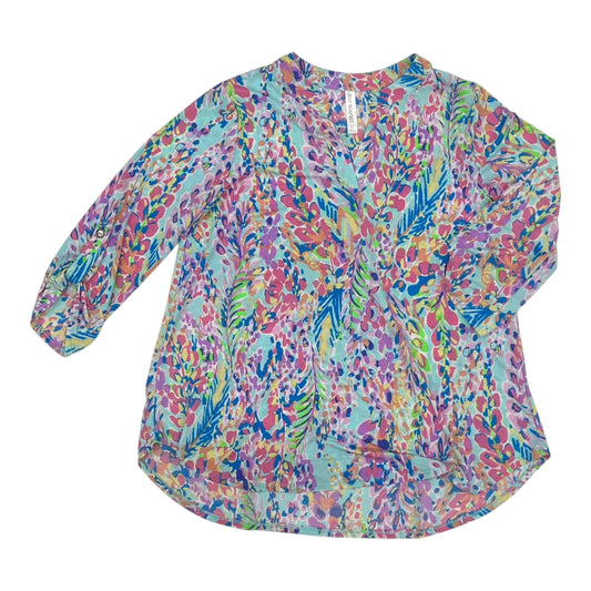 Blouse 3/4 Sleeve By Clothes Mentor In Blue, Size:L
