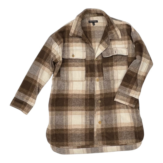 Jacket Shirt By Banana Republic In Brown, Size:M