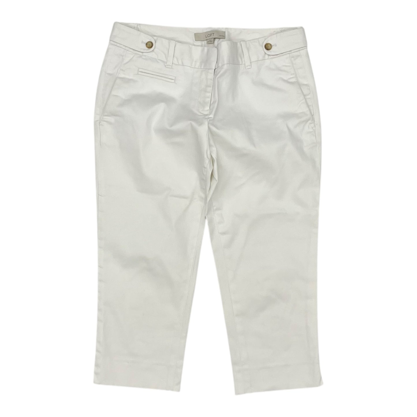 Pants Cropped By Loft In White, Size:8P