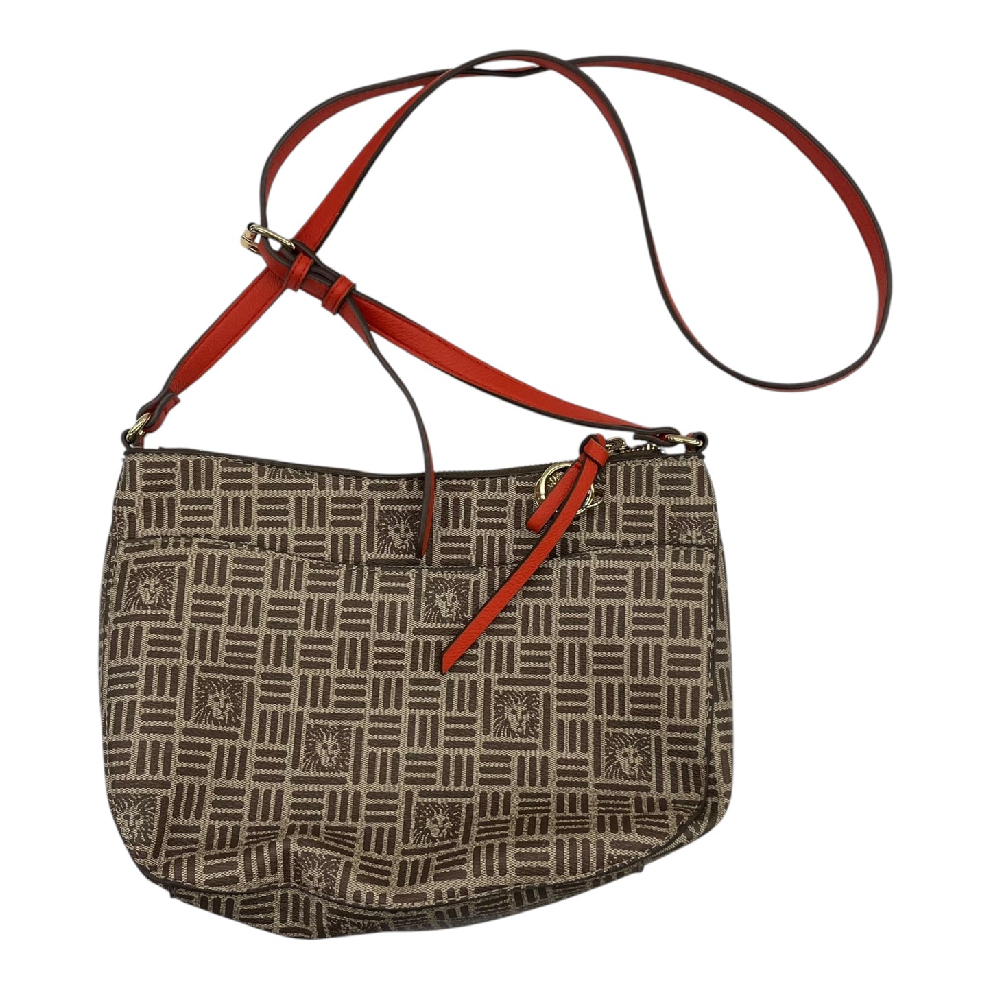 Crossbody By Anne Klein In Orange & Tan, Size:Medium