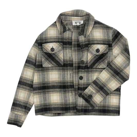 Jacket Shirt By Bb Dakota In Grey & Tan, Size:M