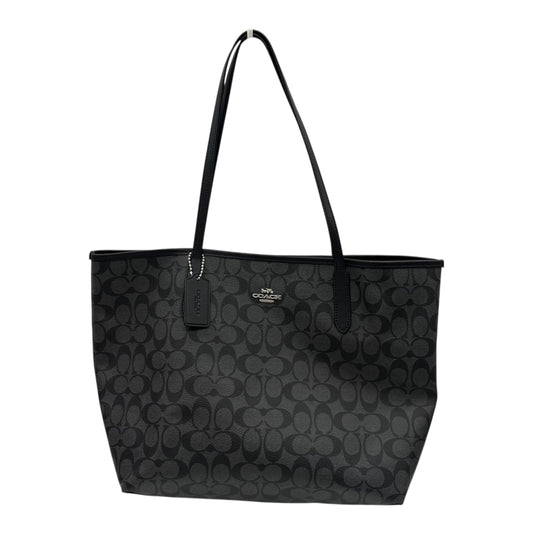 Tote Designer By Coach In Black & Grey, Size:Large