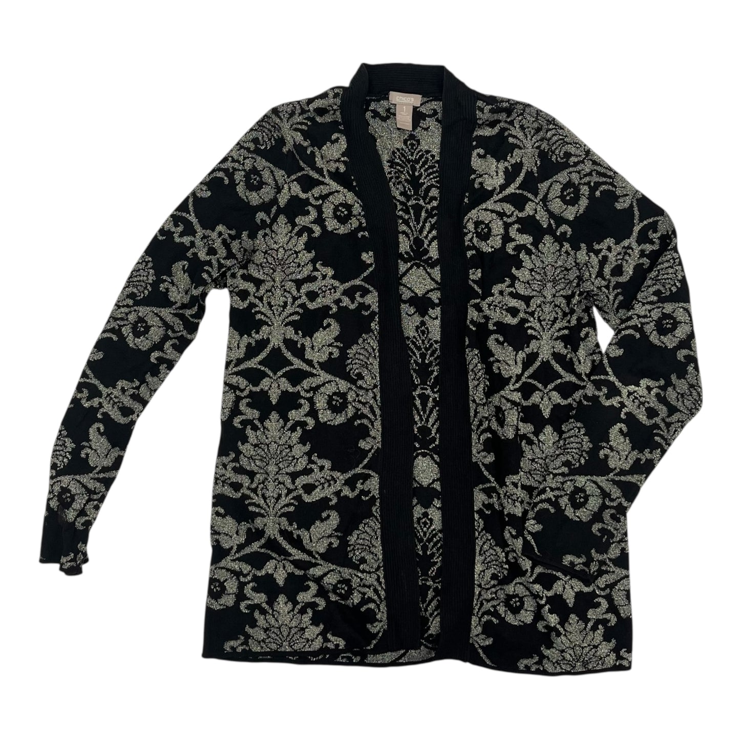 Sweater Cardigan By Chicos In Black, Size:M