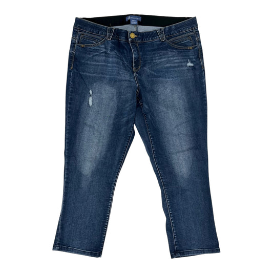 Jeans Straight By Democracy In Blue Denim, Size:22