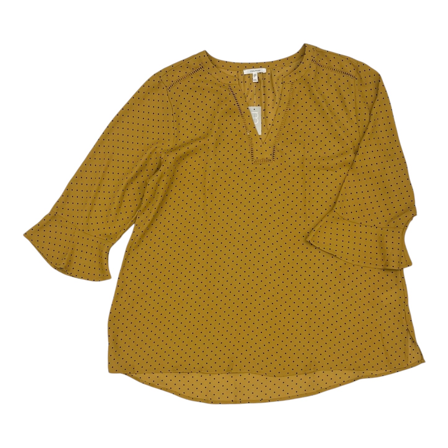 Blouse 3/4 Sleeve By Maurices In Brown, Size:Xxl