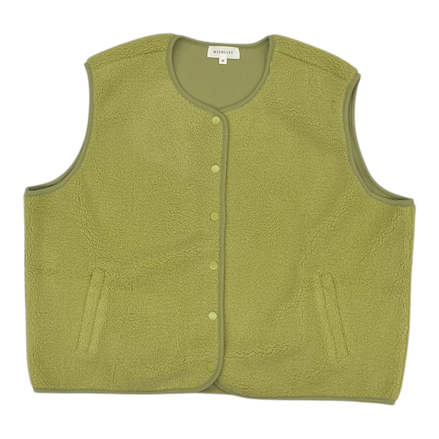 Vest Faux Fur & Sherpa By Wishlist In Green, Size:M