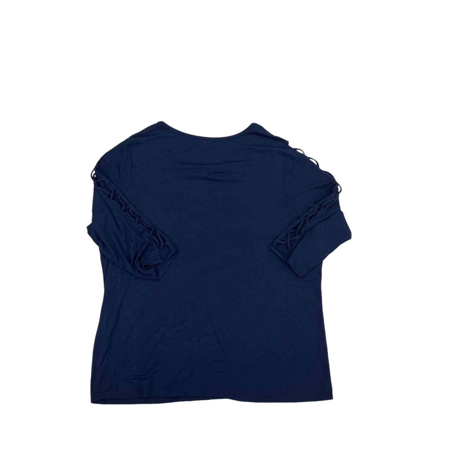 Top 3/4 Sleeve By Westport In Navy, Size:2X