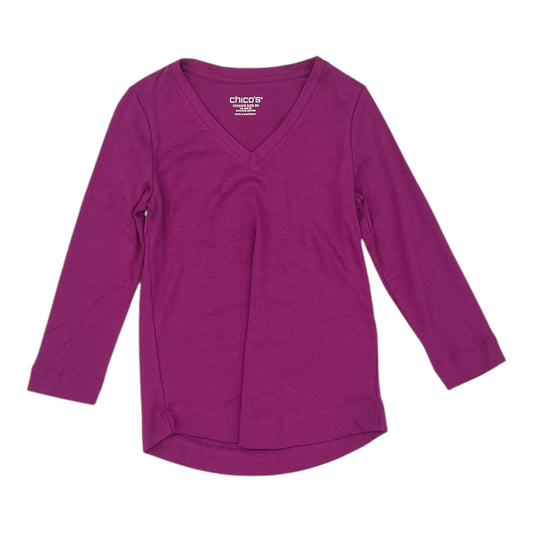 Top 3/4 Sleeve By Chicos In Purple, Size:Xs