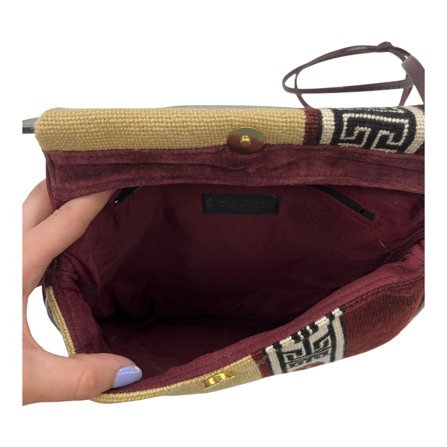 Crossbody By Clothes Mentor In Red & Tan, Size:Medium