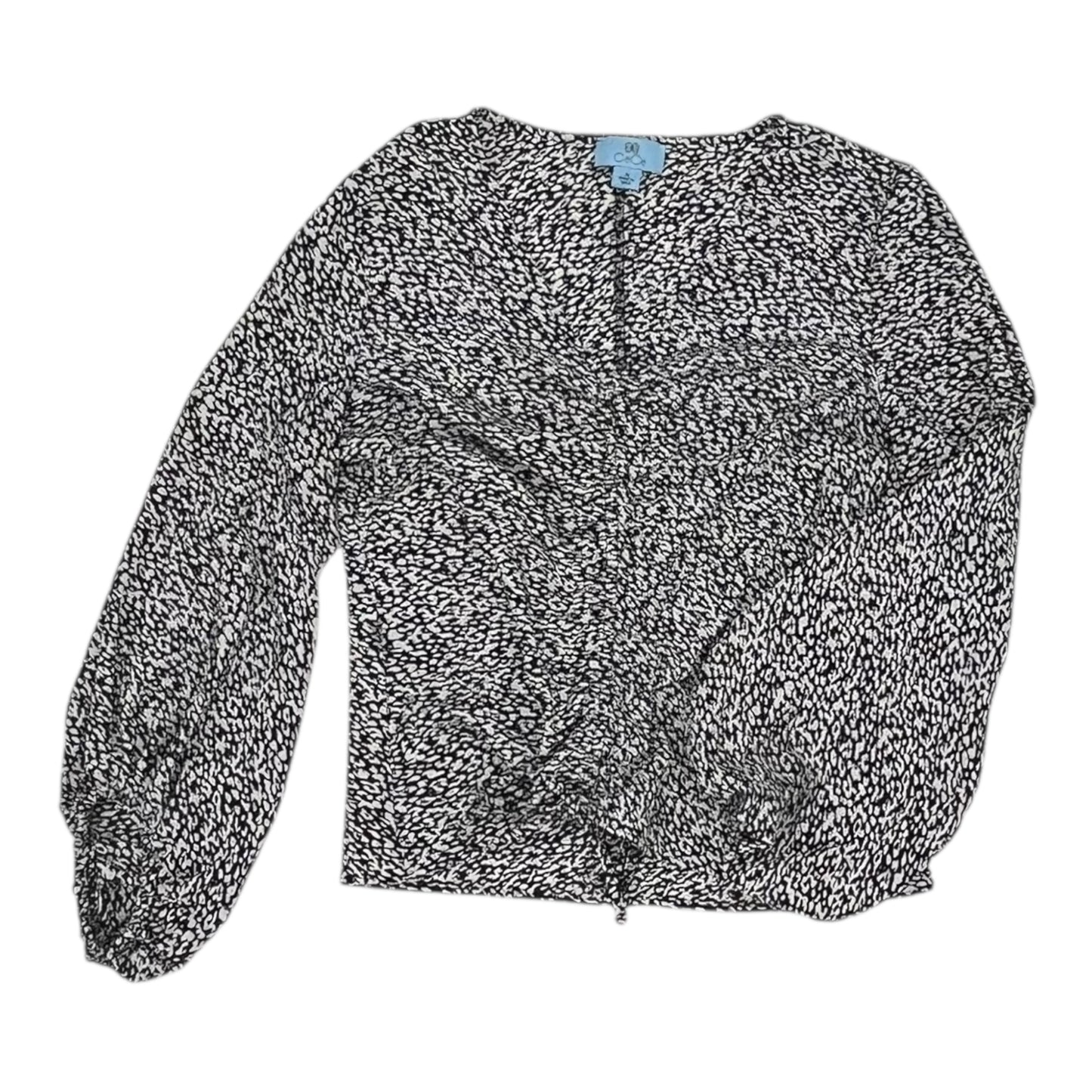 Blouse Ls By Cece In Black & White, Size:M