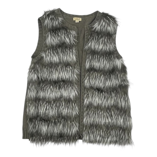 Vest Faux Fur & Sherpa By Clothes Mentor In Grey, Size:L