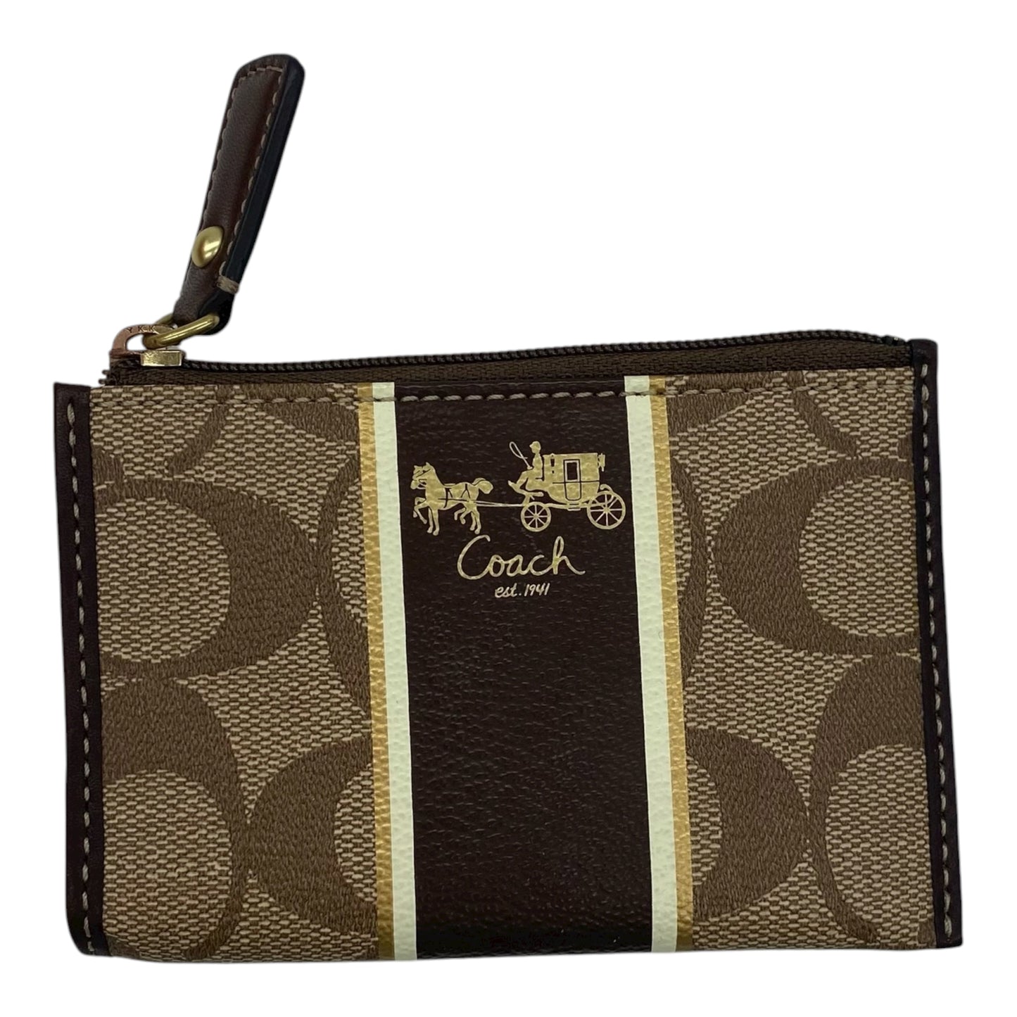 Id/Card Holder Designer By Coach In Tan