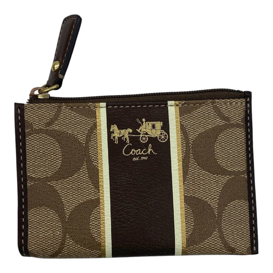 Id/Card Holder Designer By Coach In Tan