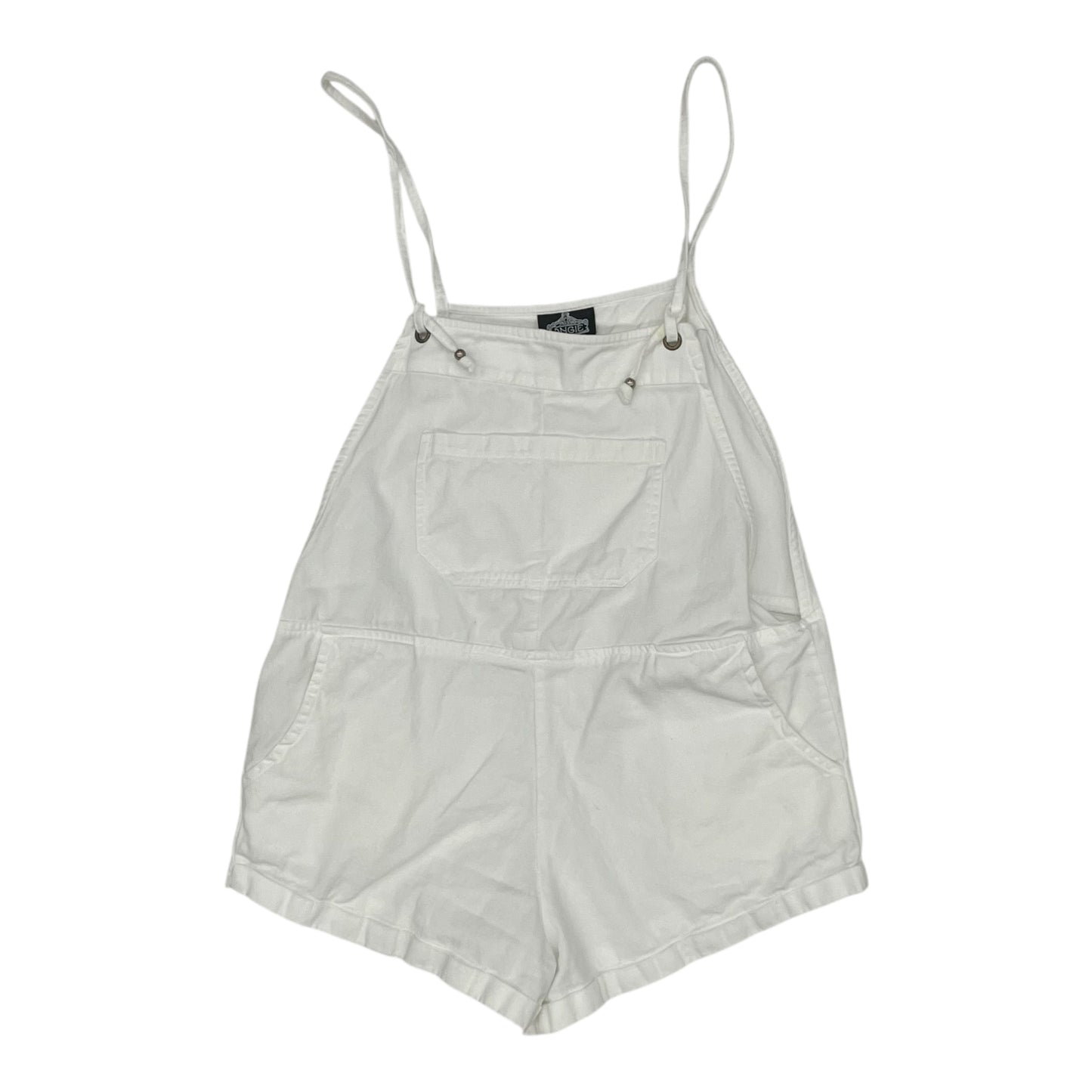 Shortalls By Angie In White Denim, Size:Xl