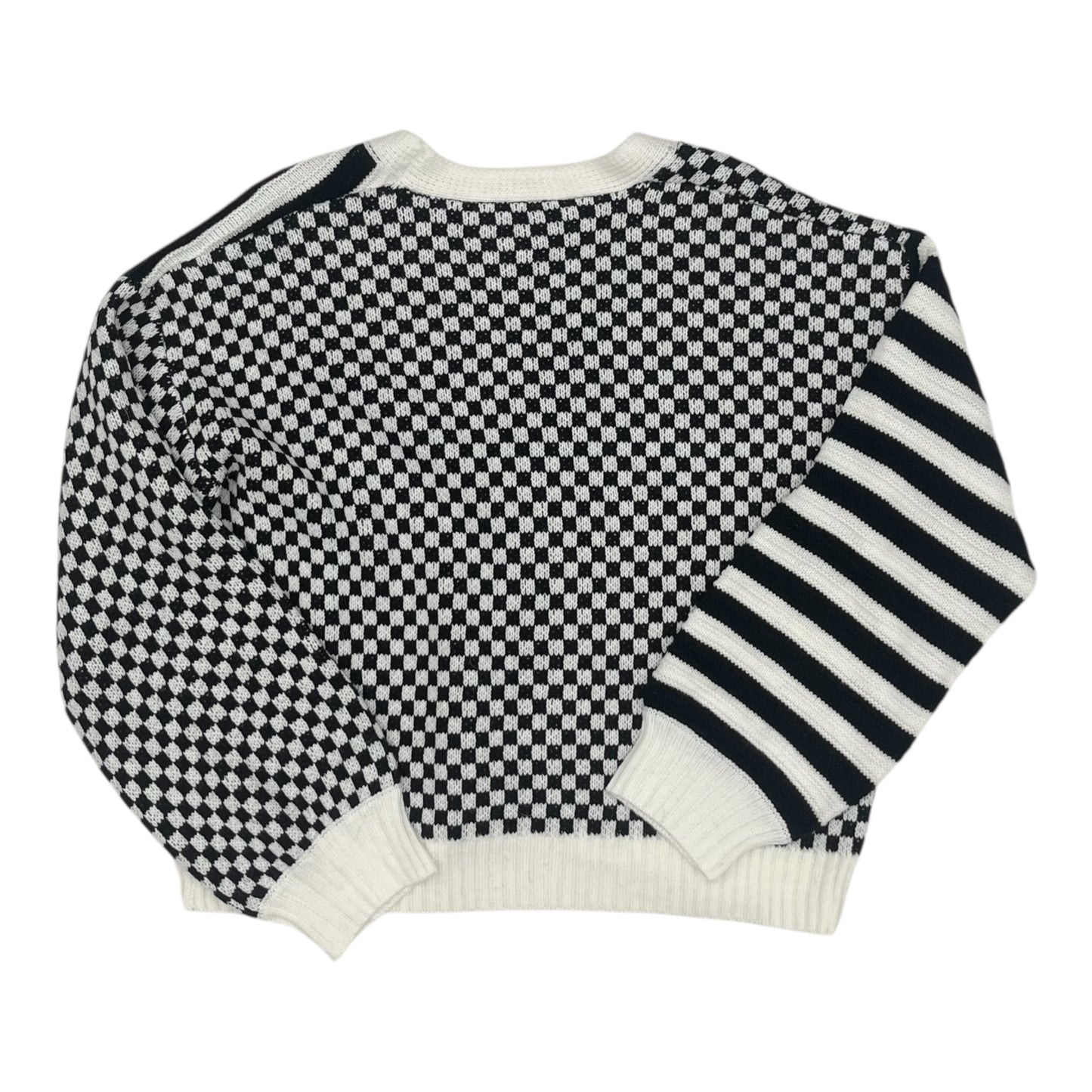 Sweater Cardigan By Cme In Black & Cream, Size:L