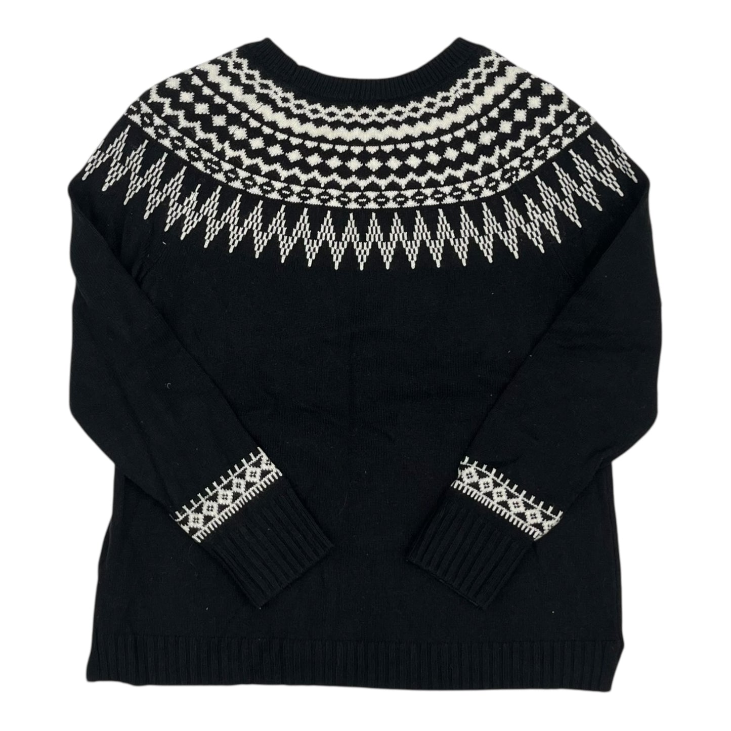 Sweater By Talbots In Black & Cream, Size:L