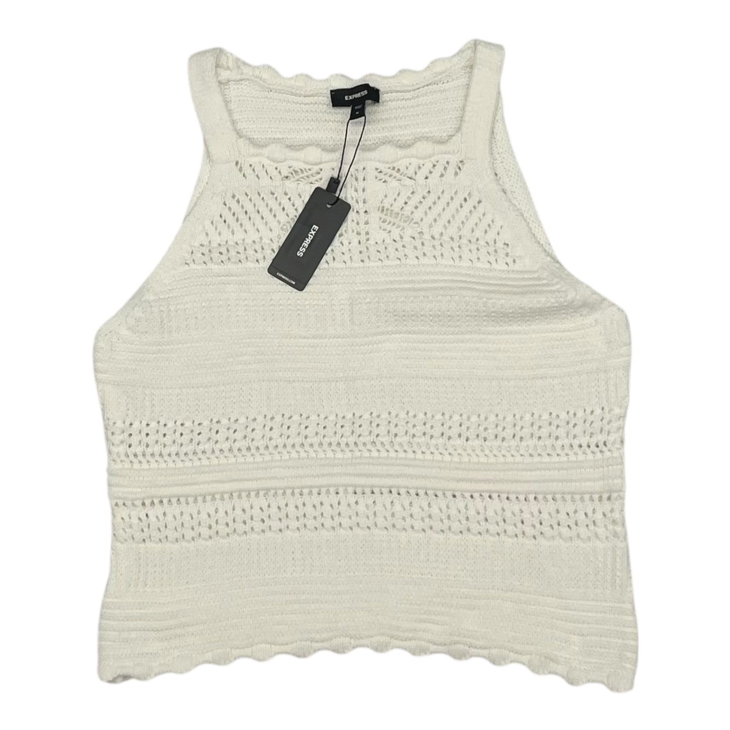 Vest Sweater By Express In White, Size:M