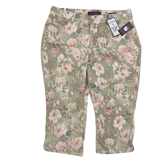 FLORAL PRINT PANTS CROPPED by GLORIA VANDERBILT Size:16