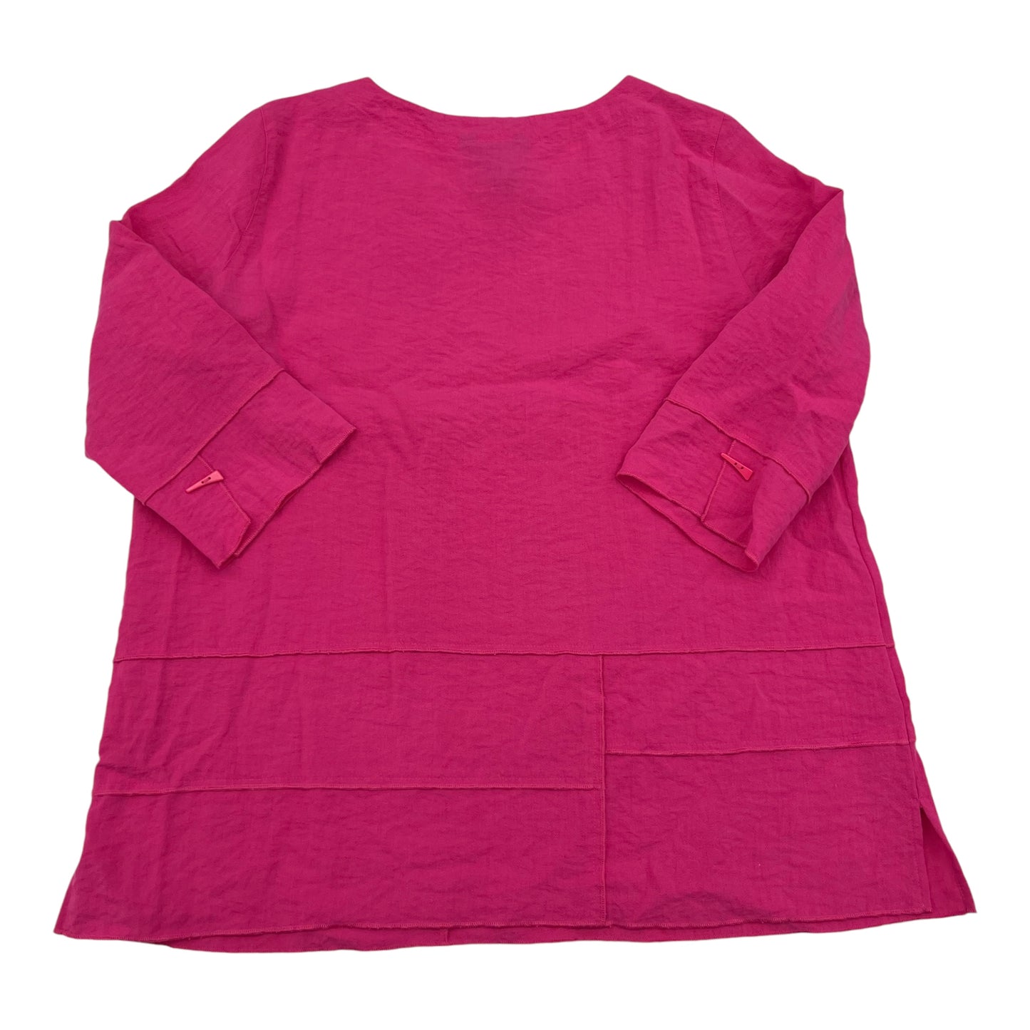 Top 3/4 Sleeve By Ali Miles In Pink, Size:L