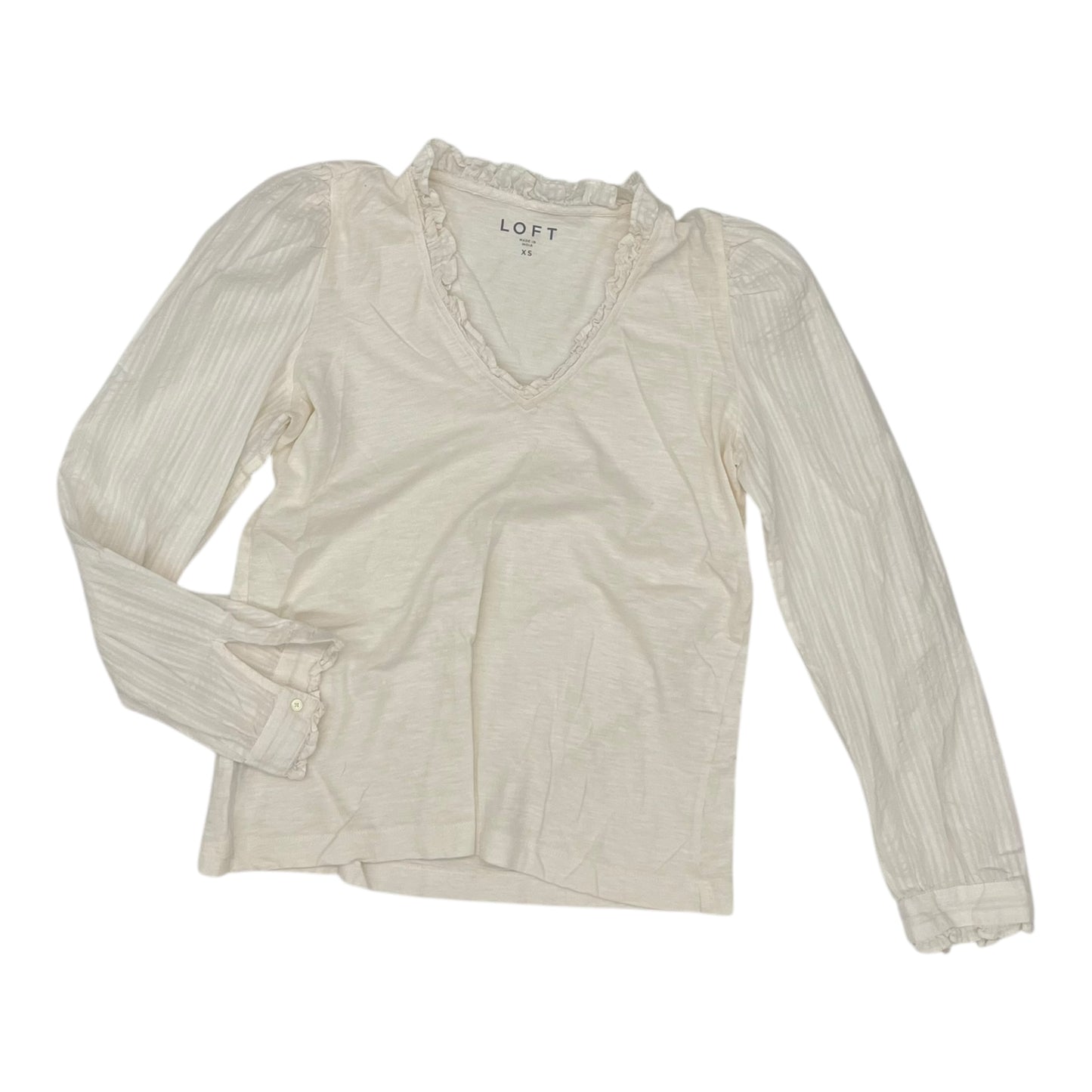 Top Ls By Loft In Cream, Size:Xs