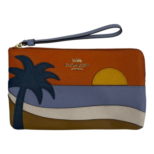 Wristlet Designer By Coach In Blue & Orange, Size:Small