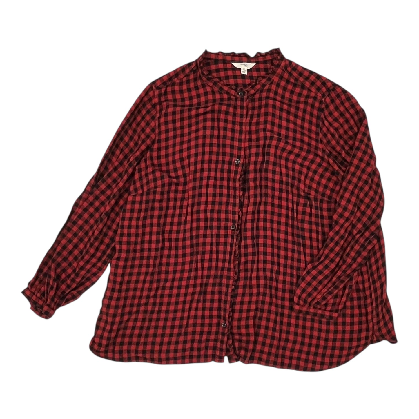 Top Ls By Terra & Sky In Black & Red, Size:3X