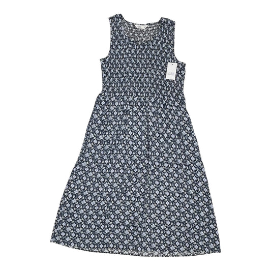 Dress Casual Midi By Croft And Barrow In Black & Blue, Size:M
