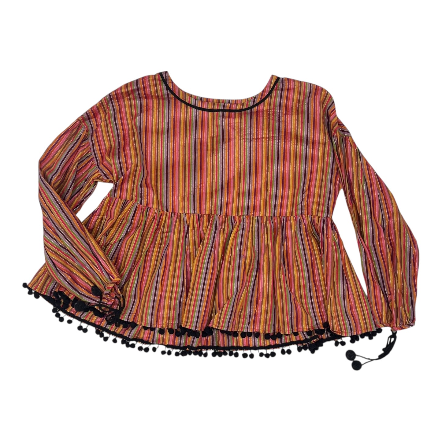 Blouse Ls By Amaryllis In Striped Pattern, Size:M