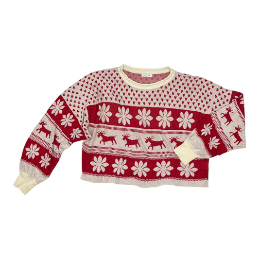 Sweater By Clothes Mentor In Cream & Red, Size:Xxl