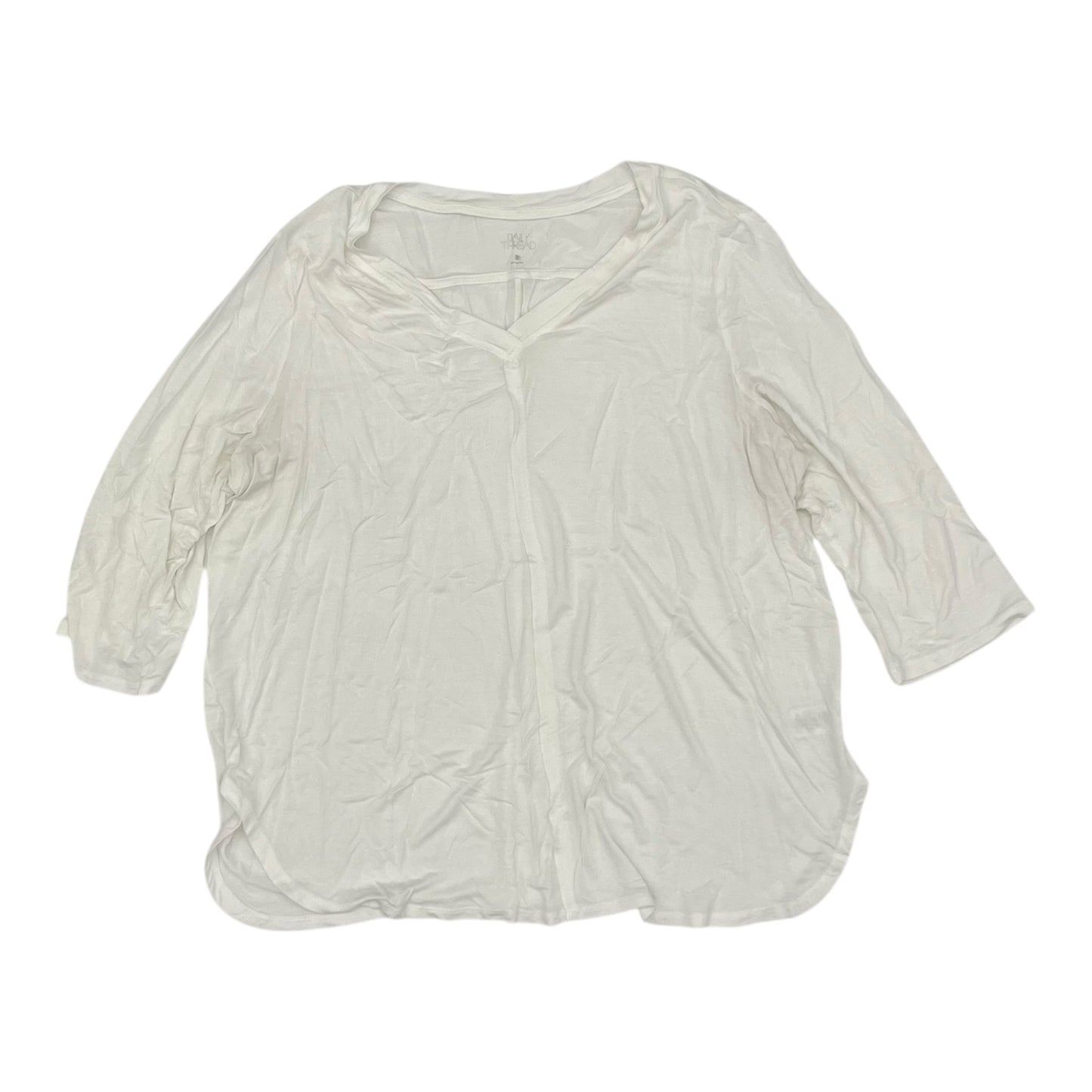 Top 3/4 Sleeve By Clothes Mentor In Cream, Size:1X