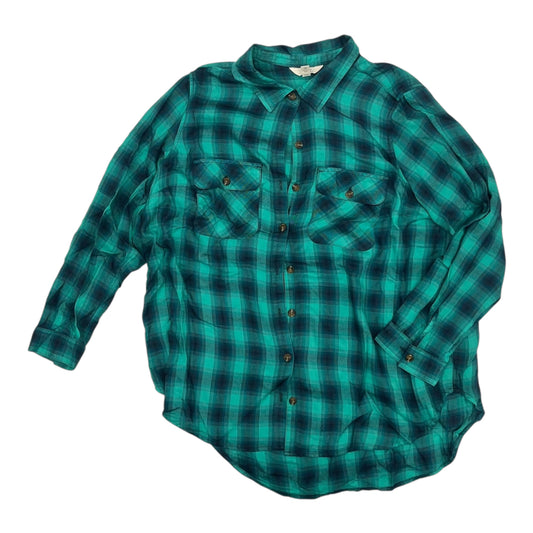 Top Ls By Terra & Sky In Plaid Pattern, Size:2X