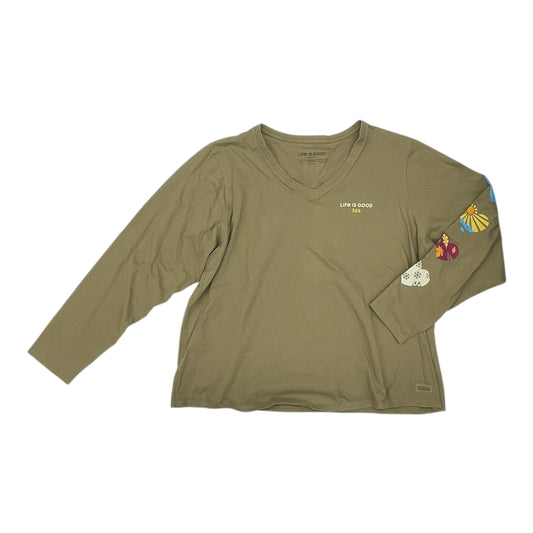 Top Ls By Life Is Good In Green, Size:Xxl
