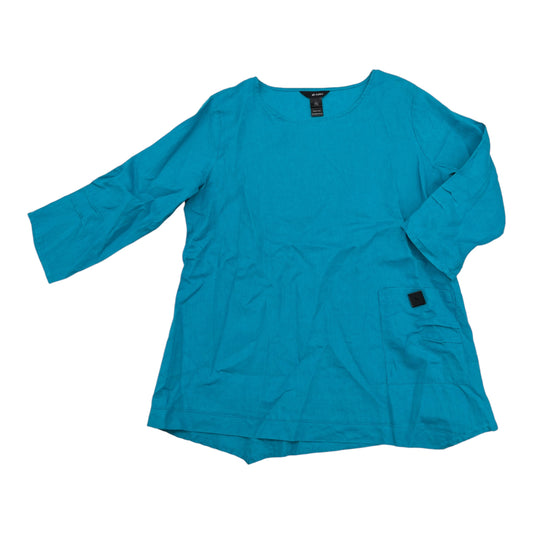 Top 3/4 Sleeve By Ali Miles In Blue, Size:L