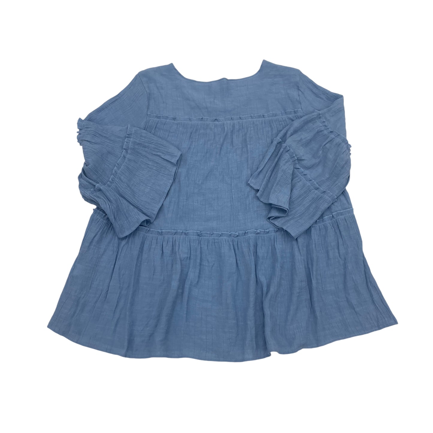 Top 3/4 Sleeve By Cato In Blue, Size:1X