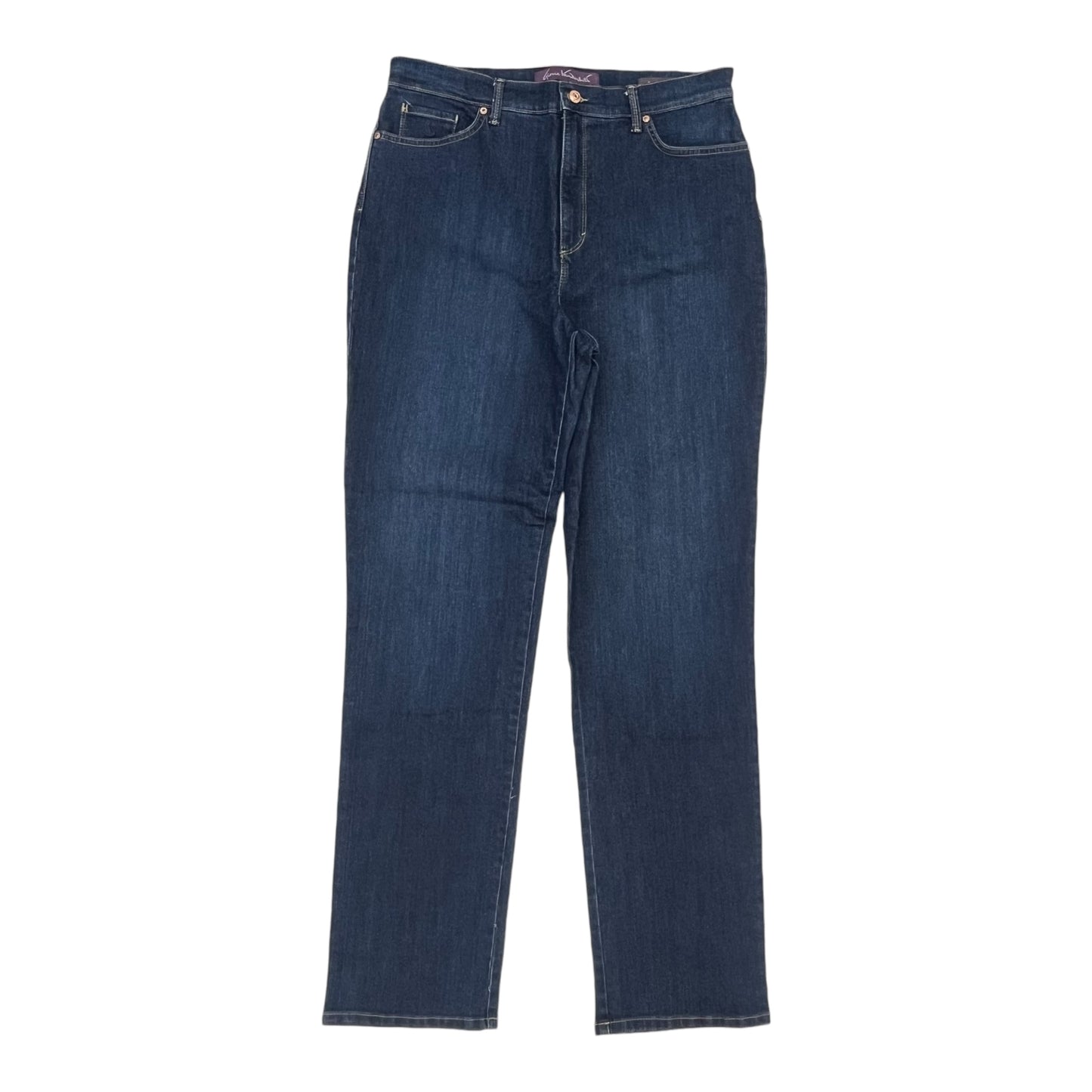 Jeans Straight By Gloria Vanderbilt In Blue Denim, Size:14