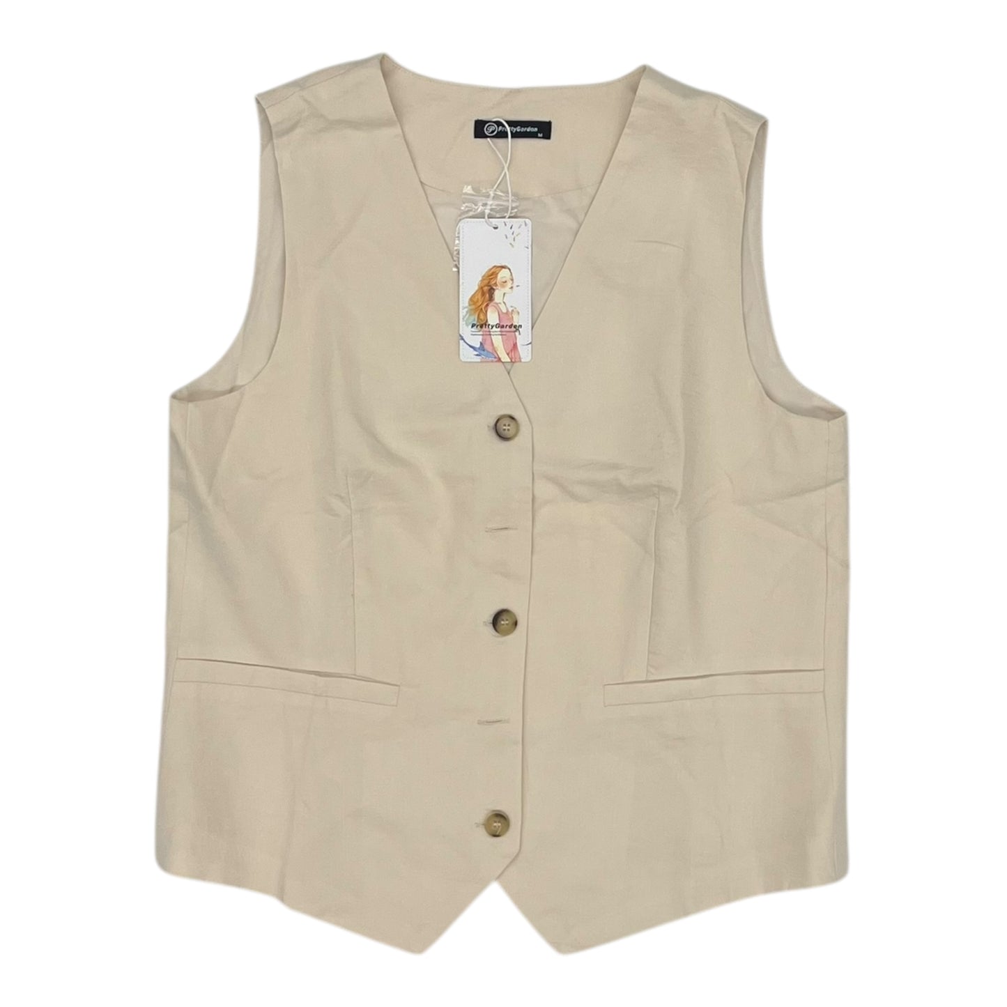 Vest Other By Clothes Mentor In Tan, Size:M