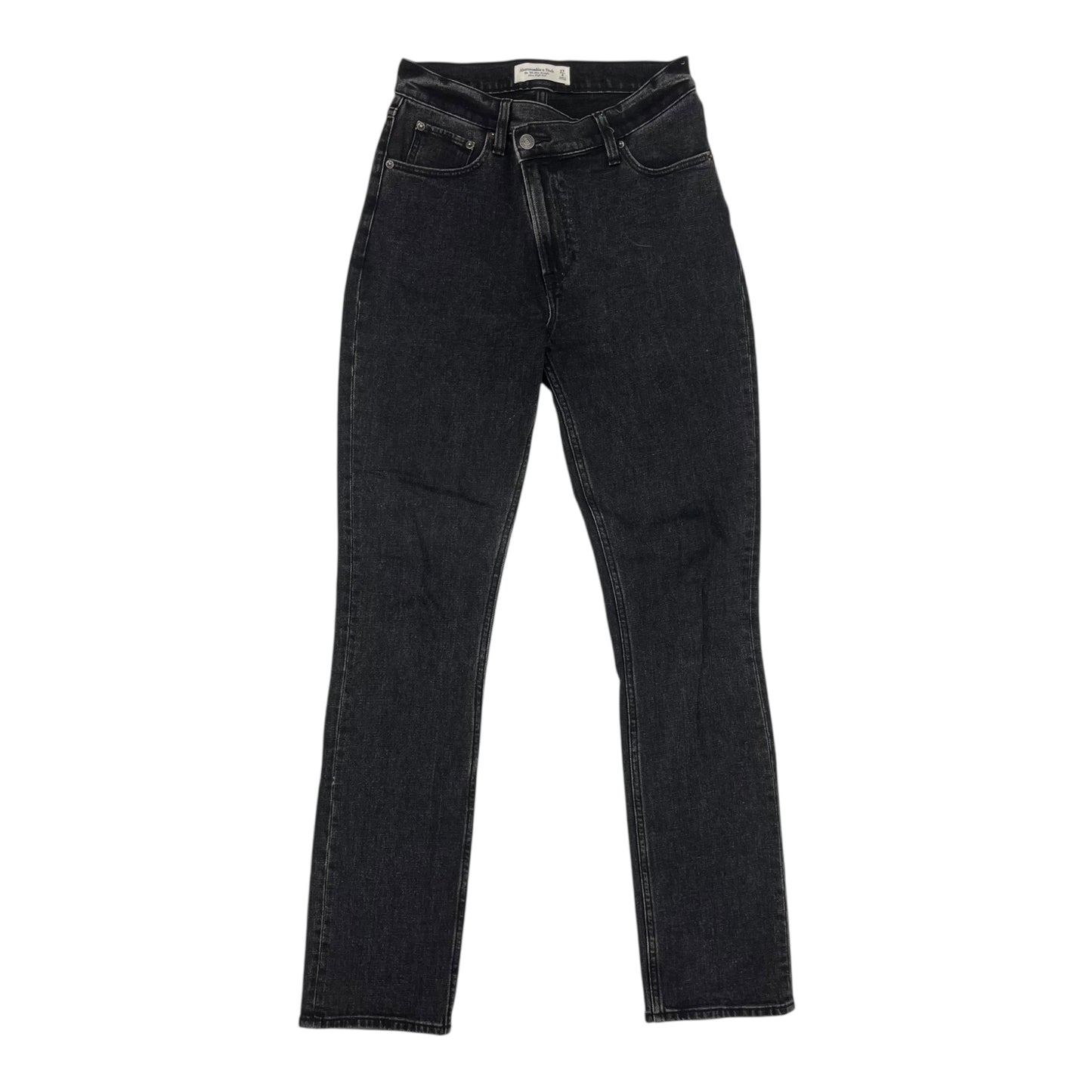 Jeans Straight By Abercrombie And Fitch In Black Denim, Size:4