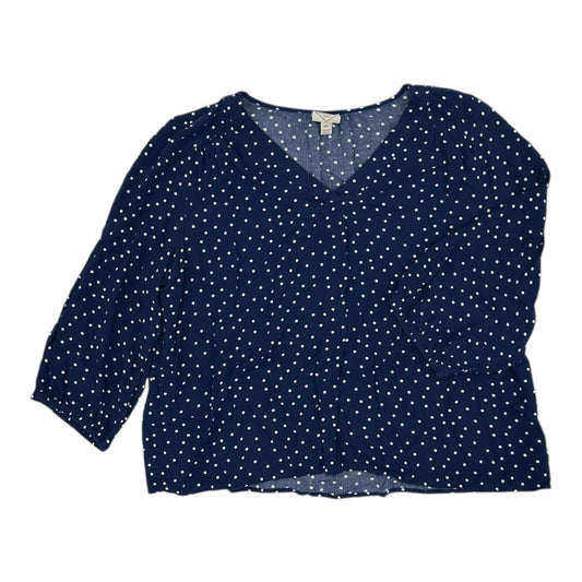 Top 3/4 Sleeve By St Johns Bay In Blue, Size:Xlp