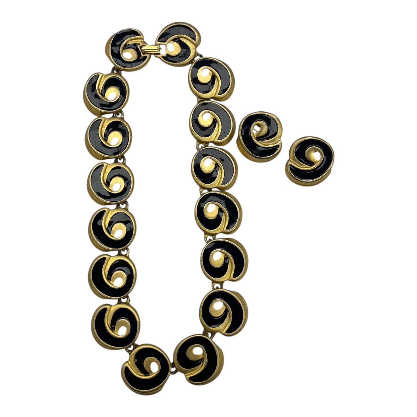 NECKLACE SET by    CLOTHES MENTOR In BLACK & GOLD, Size: 02 PIECE SET