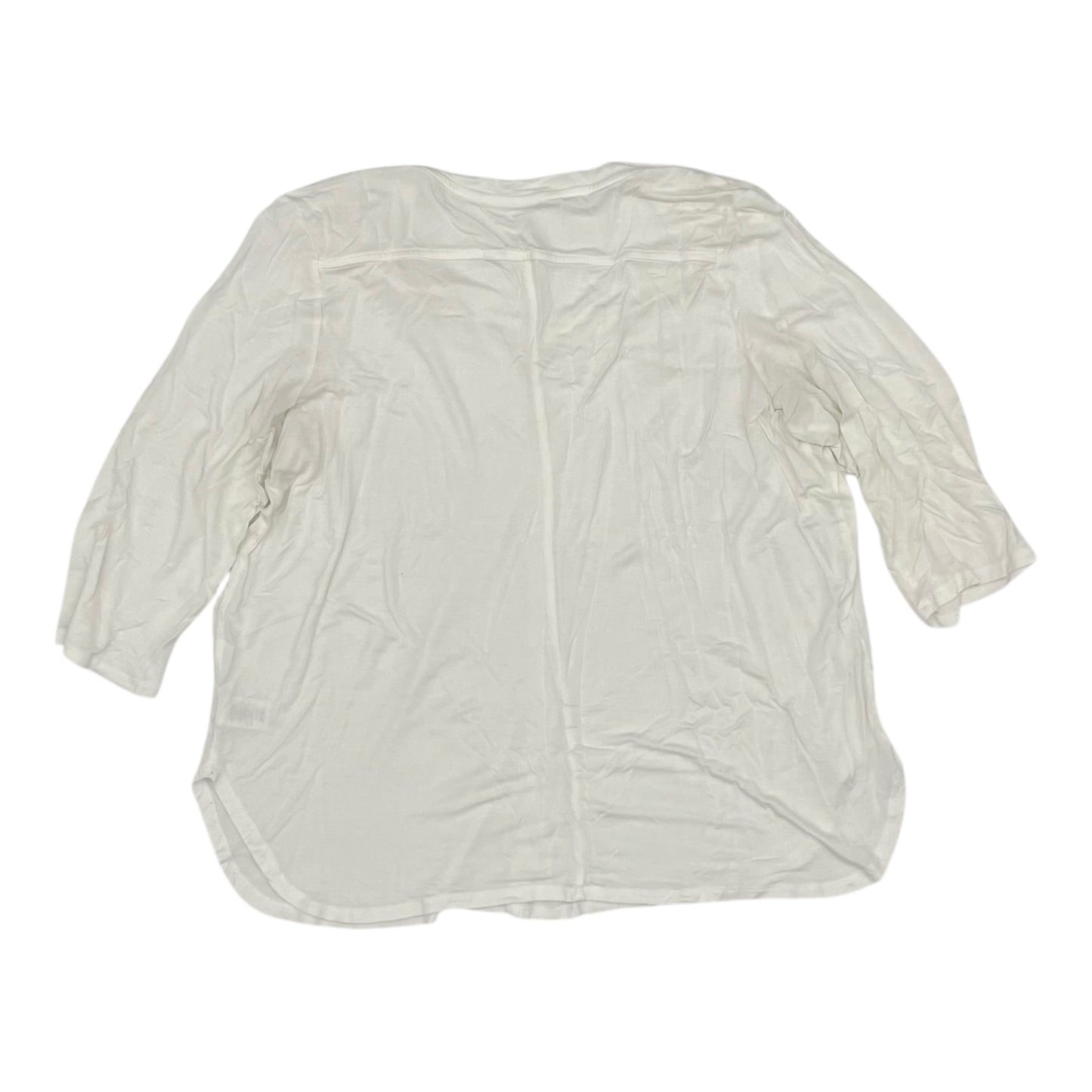 Top 3/4 Sleeve By Clothes Mentor In Cream, Size:1X