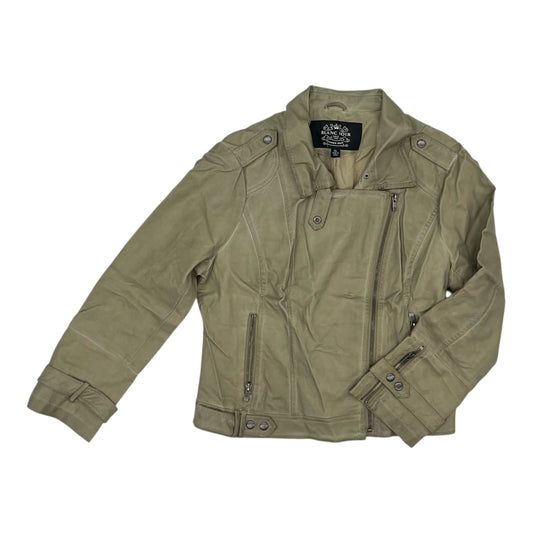 Jacket Moto By Clothes Mentor In Tan, Size:Xl