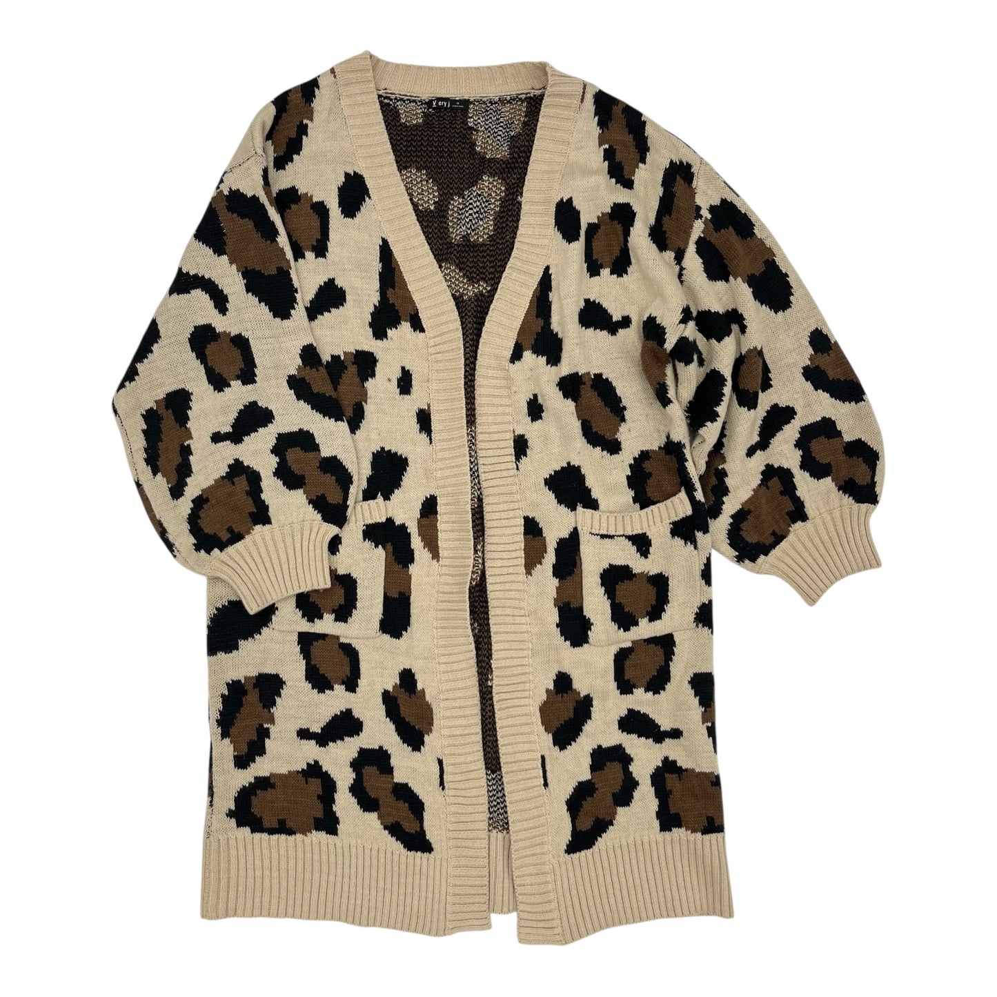 Sweater Cardigan By Very J In Animal Print, Size:1X
