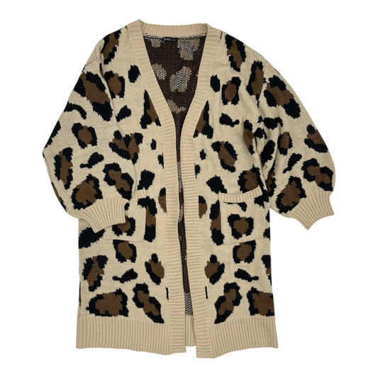 Sweater Cardigan By Very J In Animal Print, Size:1X