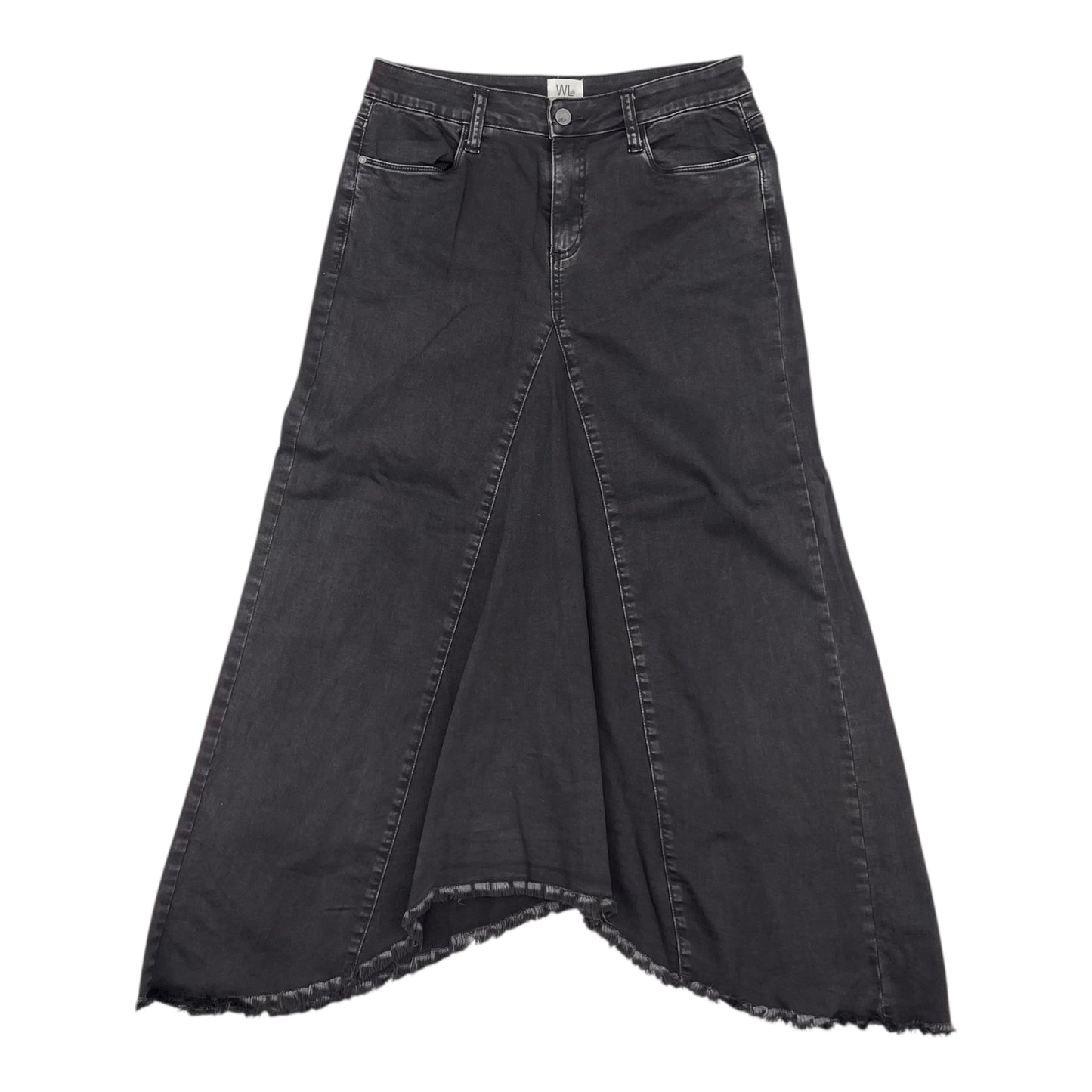 Skirt Midi By Clothes Mentor In Grey Denim, Size:6