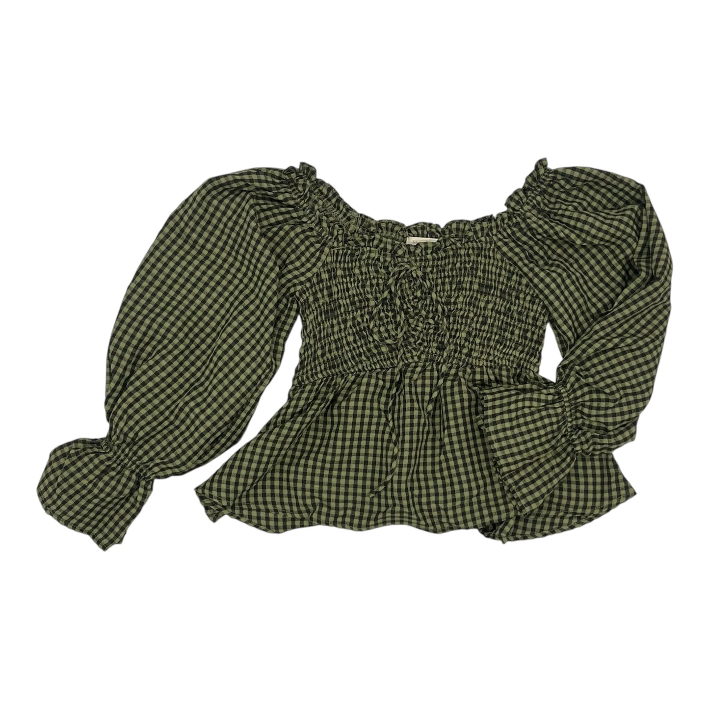 Blouse Ls By Clothes Mentor In Black & Green, Size:S