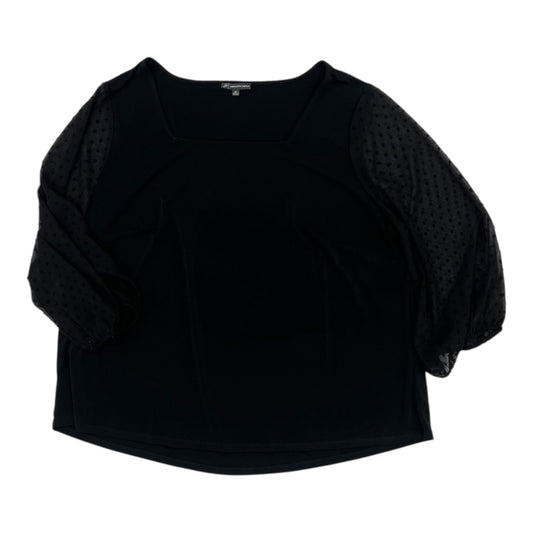 Blouse Ls By Adrianna Papell In Black, Size:3X