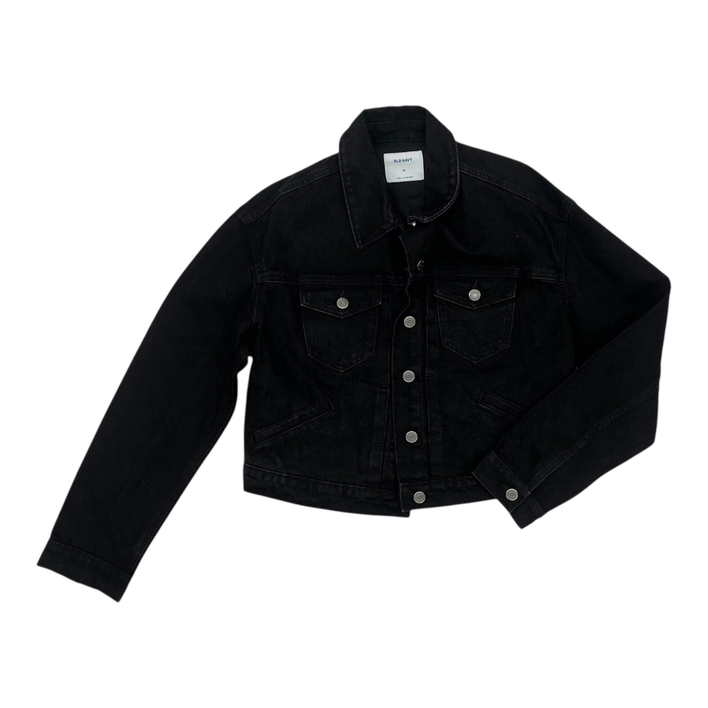 Jacket Denim By Old Navy In Black Denim, Size:M