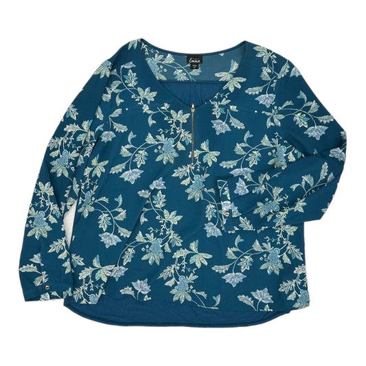 BLUE TOP LS by SIMPLY EMMA Size:3X