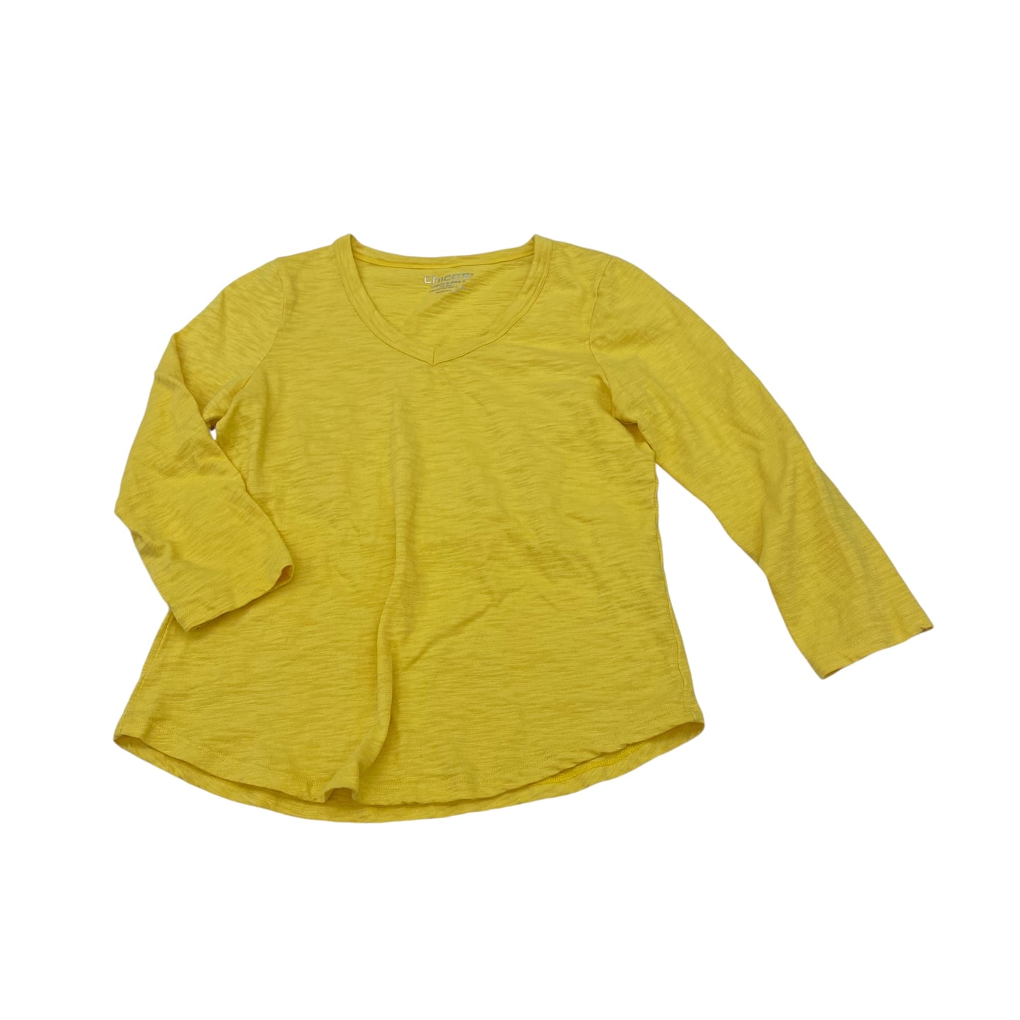 YELLOW TOP 3/4 SLEEVE BASIC by CHICOS Size:S